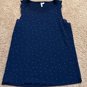 Elle Dark Blue Blouse with Geometric Details